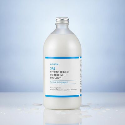 Anionische SAE Styreen Acryl Copolymer Emulsie Oppervlakte Grootte-afmetingsmiddel zonder hardingstijd voor uitstekende hechting en verbeterde gladheid
